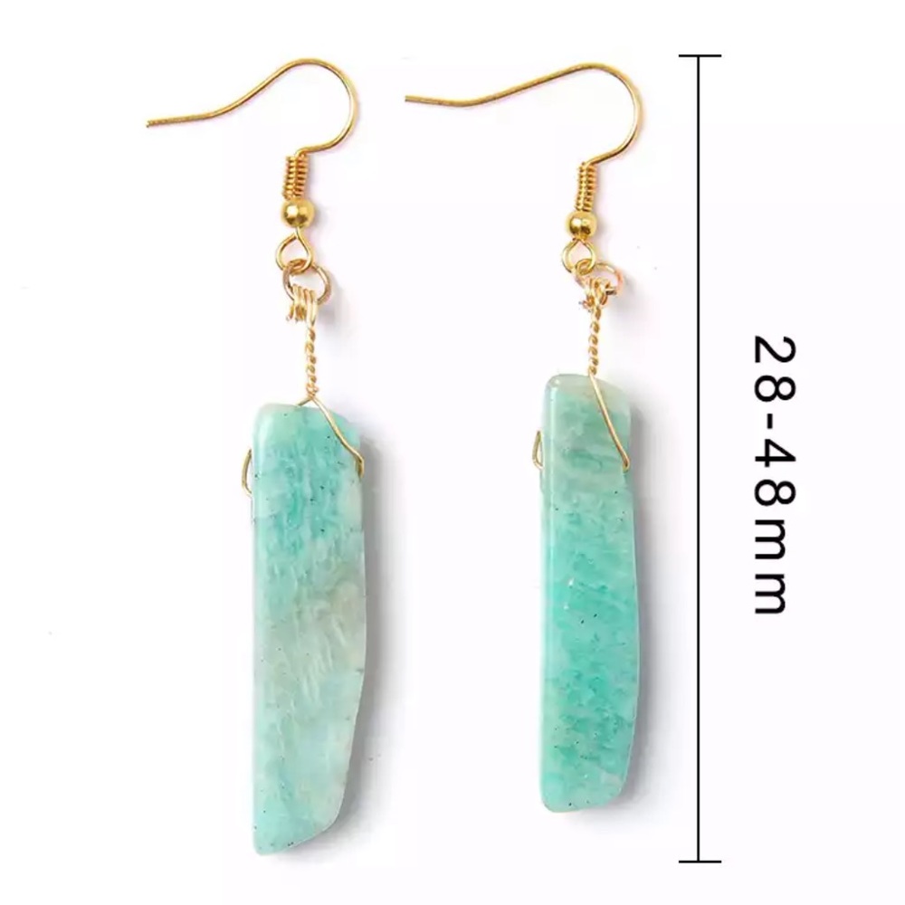 Gold Amazonite Boho Earrings - Picture 2 of 4